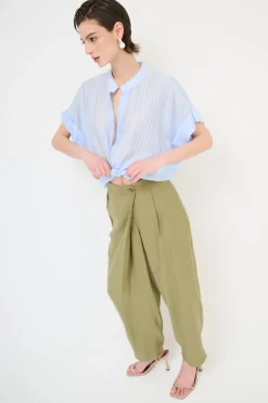 Online KIKISIX CAMICIA VOILE CON NODO RIGA CELESTE