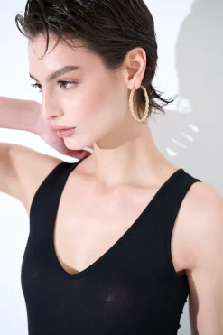 Hot KIKISIX CANOTTA BASICO SETA A COSTE NERO