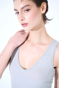 Hot KIKISIX CANOTTA BASICO SETA A COSTE PERLA