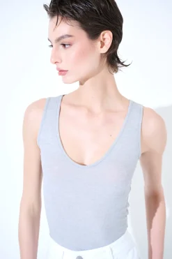 Hot KIKISIX CANOTTA BASICO SETA A COSTE PERLA