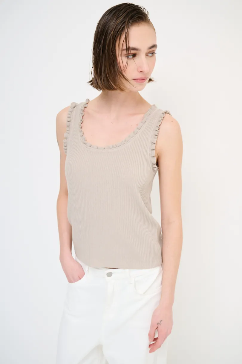 Sale KIKISIX CANOTTA MAGLIA CON ROUCHES CACHEMIRE