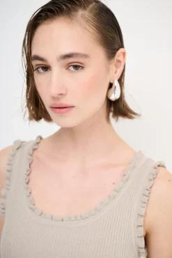 Sale KIKISIX CANOTTA MAGLIA CON ROUCHES CACHEMIRE