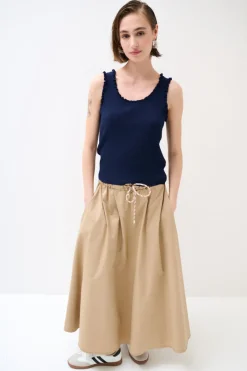 Clearance KIKISIX CANOTTA MAGLIA CON ROUCHES BLU