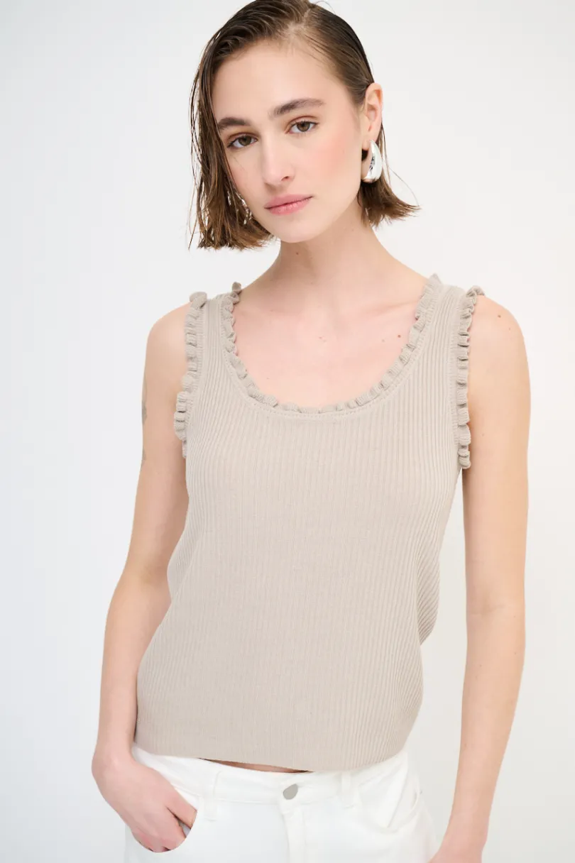 Sale KIKISIX CANOTTA MAGLIA CON ROUCHES CACHEMIRE