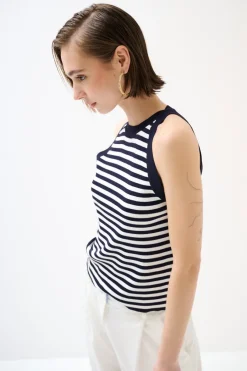 Online KIKISIX CANOTTA MAGLIA RIGA BLU