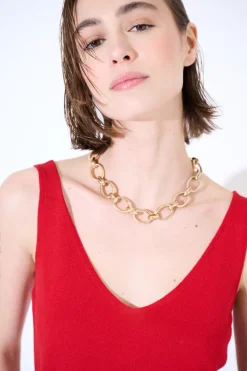 Best KIKISIX CANOTTA MAGLIA SPALLINI SOTTILI ROSSO