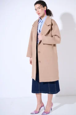 Fashion KIKISIX CAPPOTTINO CLASSICO 3 BOTTONI CAMMELLO