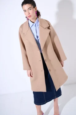 Fashion KIKISIX CAPPOTTINO CLASSICO 3 BOTTONI CAMMELLO