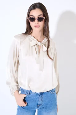 Hot KIKISIX CASACCA RASO VISCOSA FIOCCO/CRAVATTA BEIGE