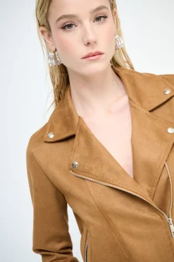 Best KIKISIX CHIODO SLIM DAINETTO TABACCO