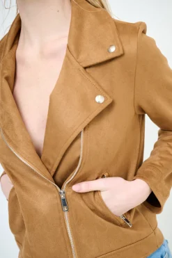 Best KIKISIX CHIODO SLIM DAINETTO TABACCO