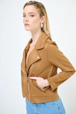 Best KIKISIX CHIODO SLIM DAINETTO TABACCO