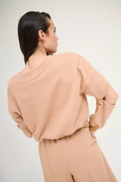 Online KIKISIX FELPA CUT-OUT MANICA STAMPA MOCHA