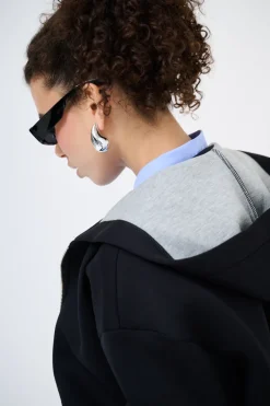 Discount KIKISIX FELPA OVER LUNGA ACCOPPIATA NERO