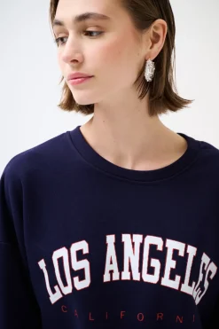 New KIKISIX FELPA OVER STAMPA LOS ANGELES BLU