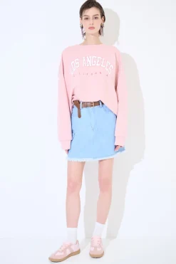Clearance KIKISIX FELPA OVER STAMPA LOS ANGELES ROSA