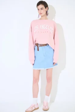 Clearance KIKISIX FELPA OVER STAMPA LOS ANGELES ROSA