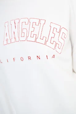 Clearance KIKISIX FELPA OVER STAMPA LOS ANGELES BIANCO
