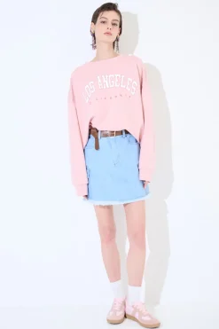 Clearance KIKISIX FELPA OVER STAMPA LOS ANGELES ROSA
