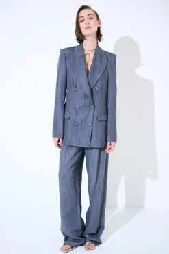 New KIKISIX GIACC D.P 6 BOTTONI C/PATTINE IN DENIM GRIGIO