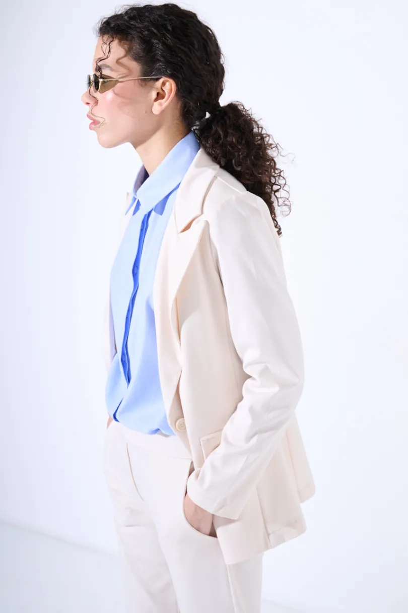 Sale KIKISIX GIACCA BASIC 1 BOTTONE BURRO