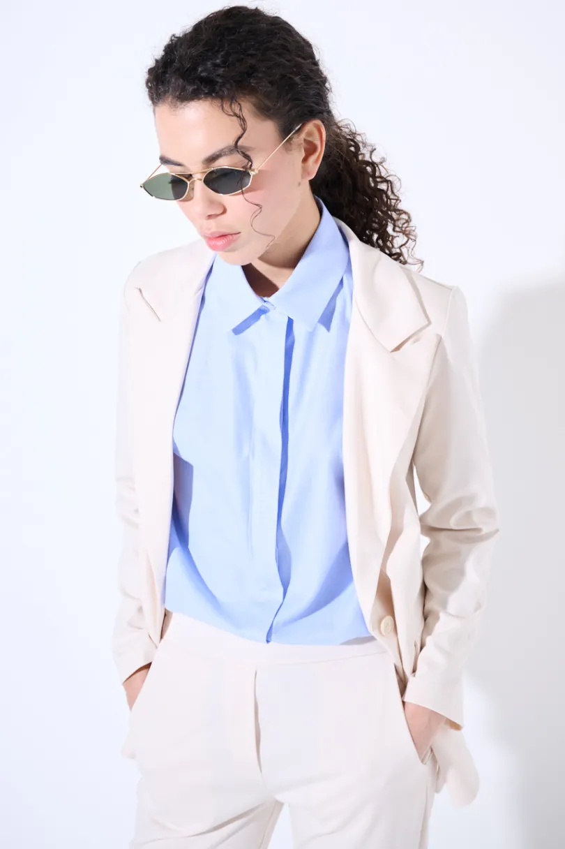 Sale KIKISIX GIACCA BASIC 1 BOTTONE BURRO