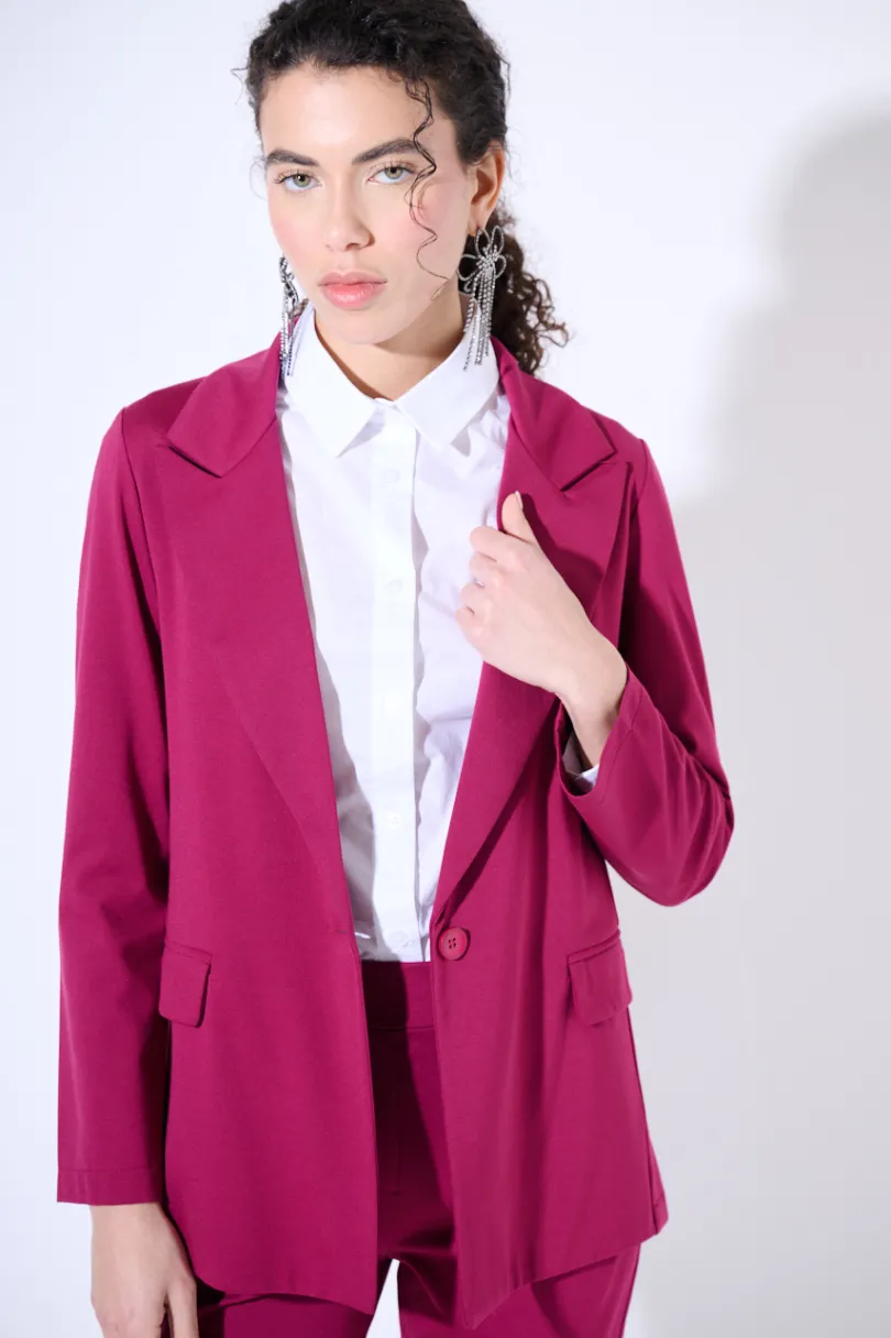 Outlet KIKISIX GIACCA BASIC 1 BOTTONE VINO