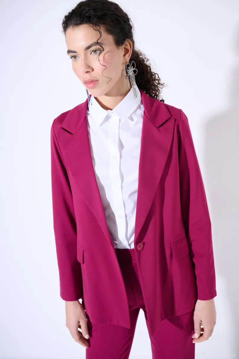 Outlet KIKISIX GIACCA BASIC 1 BOTTONE VINO