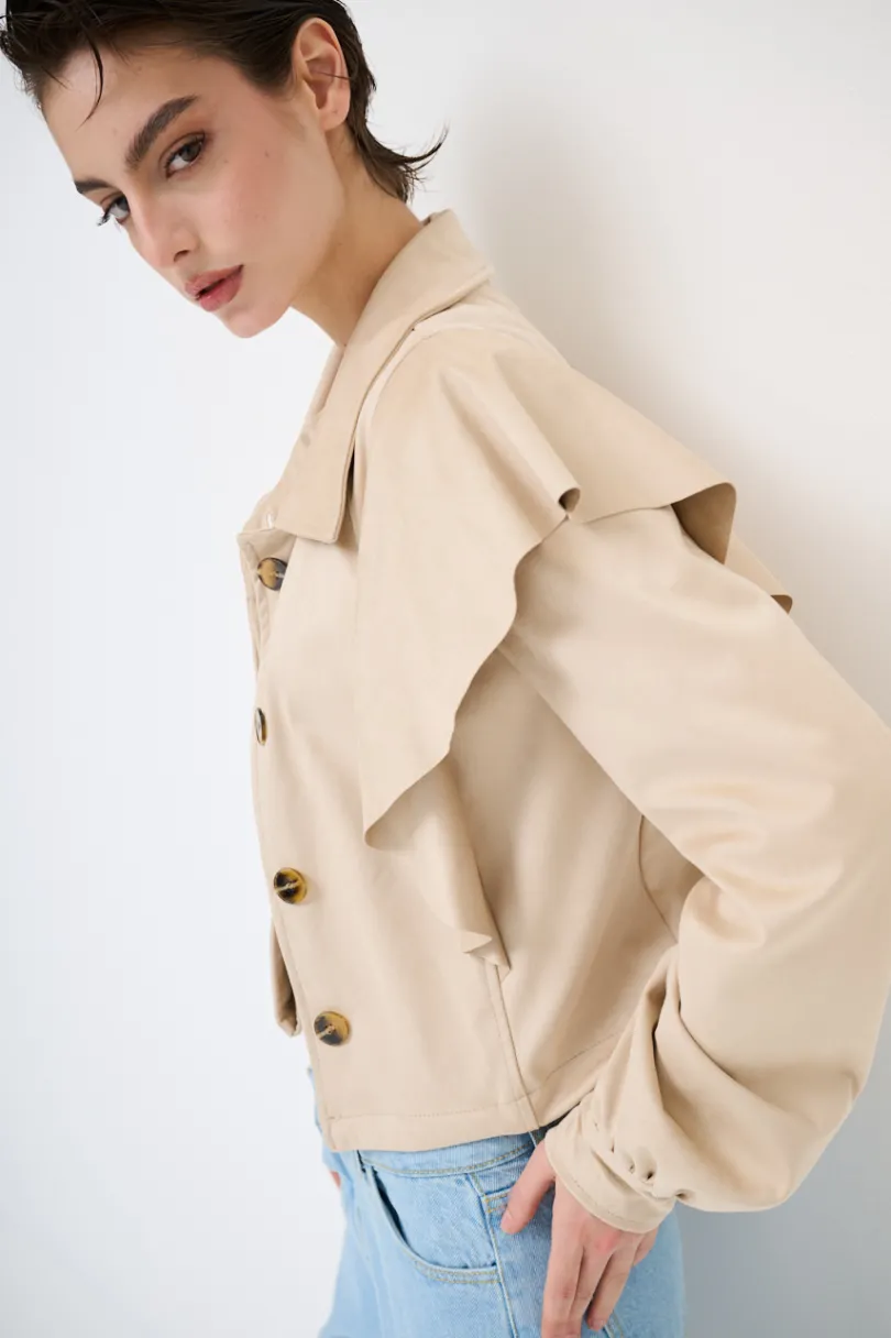 Clearance KIKISIX GIACCA DAINETTO CON GALA BEIGE