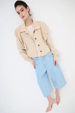 Clearance KIKISIX GIACCA DAINETTO CON GALA BEIGE