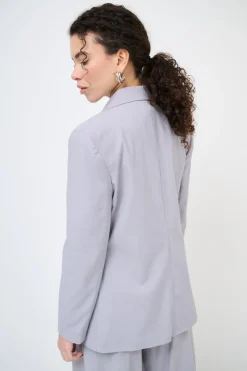 Discount KIKISIX GIACCA DOPPIO PETTO BOTTONE A CONTRASTO NERO GRIGIO