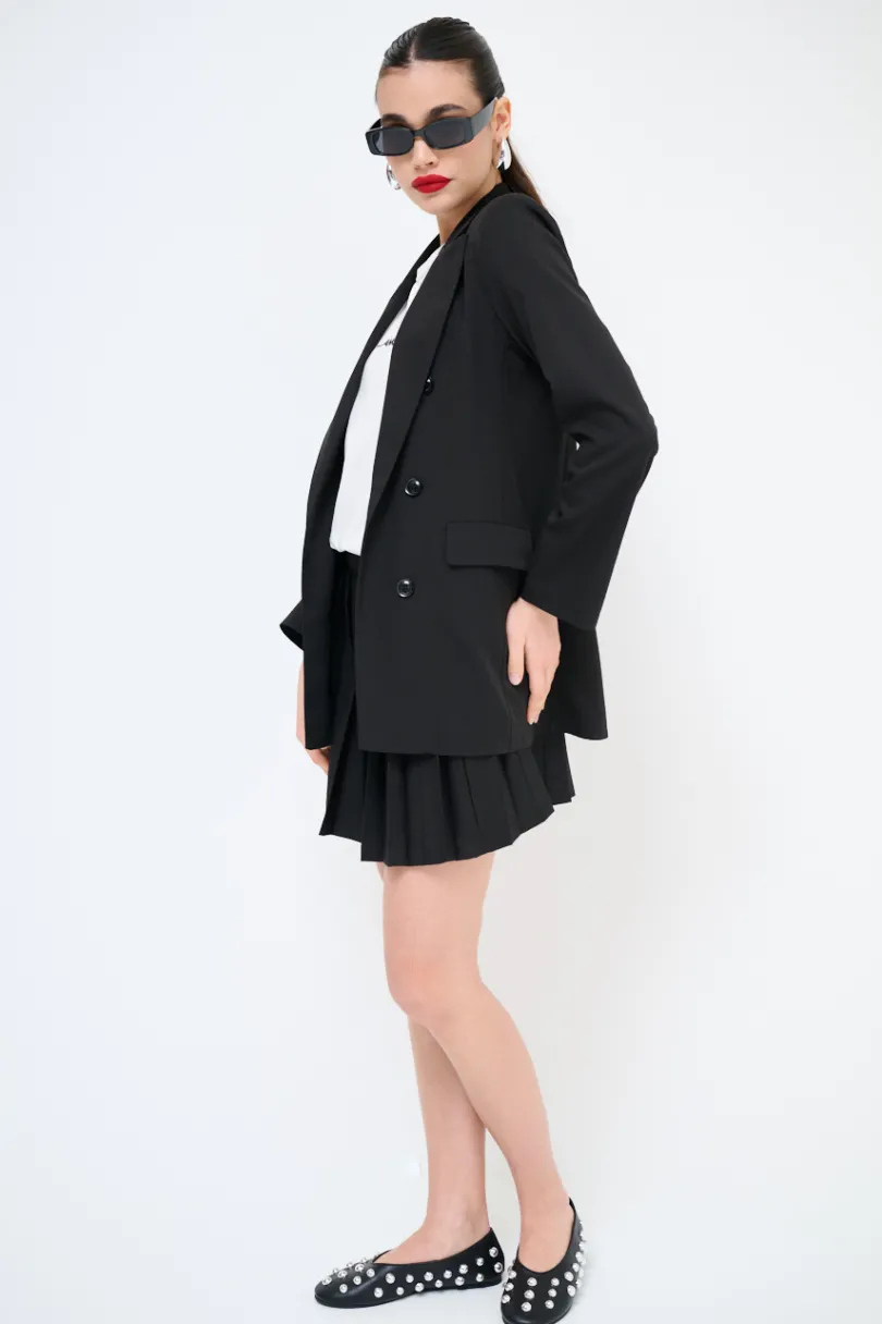 Fashion KIKISIX GIACCA DOPPIOPETTO SFODERATA NERO