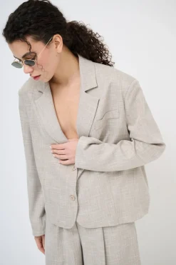 Clearance KIKISIX GIACCA LUREX FIAMMATO BEIGE