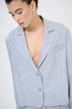 Outlet KIKISIX GIACCA LUREX FIAMMATO BLU