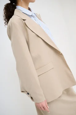 Sale KIKISIX GIACCA OVER BOTTONI BEIGE