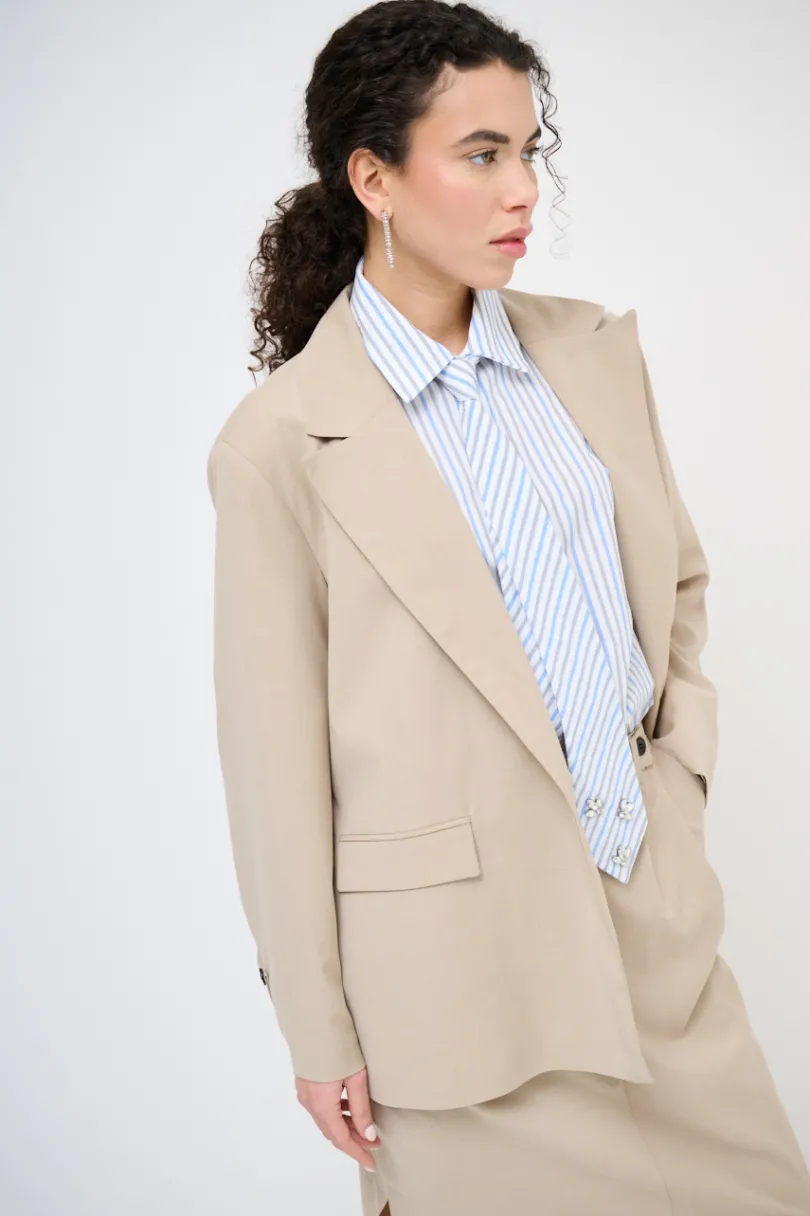 Sale KIKISIX GIACCA OVER BOTTONI BEIGE