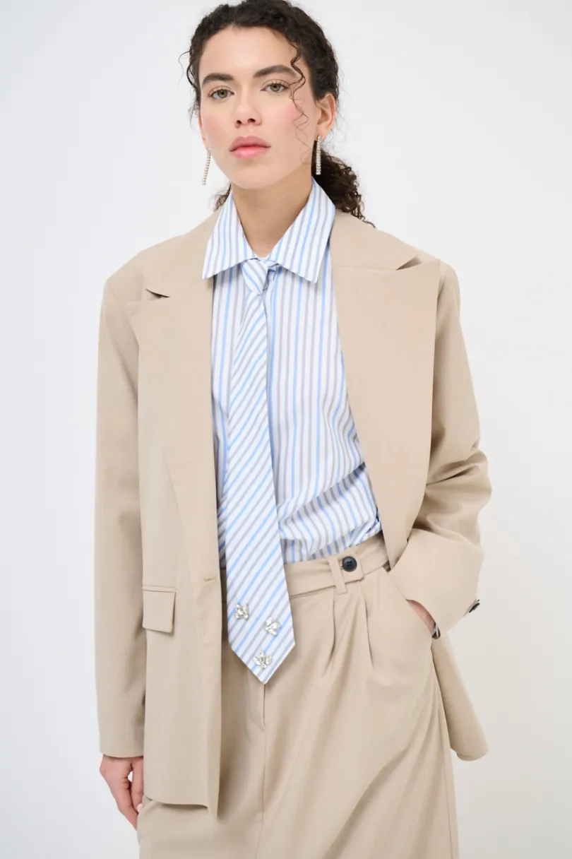 Sale KIKISIX GIACCA OVER BOTTONI BEIGE