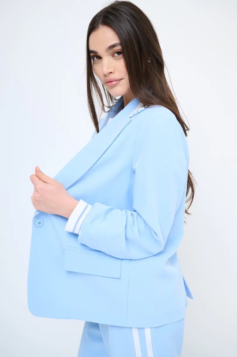 Sale KIKISIX GIACCA OVER CON POLSINO MANICA CELESTE