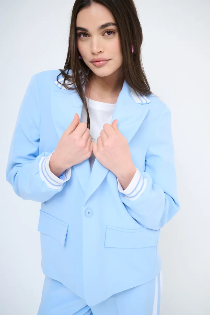 Sale KIKISIX GIACCA OVER CON POLSINO MANICA CELESTE