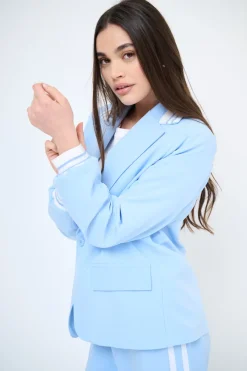 Sale KIKISIX GIACCA OVER CON POLSINO MANICA CELESTE