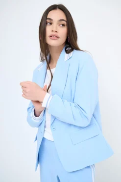 Sale KIKISIX GIACCA OVER CON POLSINO MANICA CELESTE