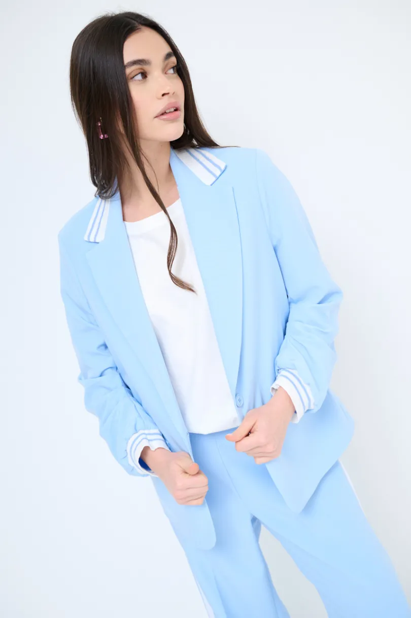 Sale KIKISIX GIACCA OVER CON POLSINO MANICA CELESTE