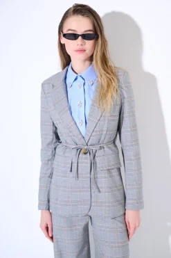 Discount KIKISIX GIACCA QUADRO CHECK BEIGE