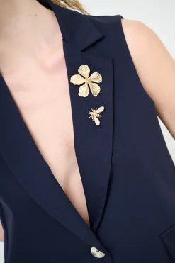 Best KIKISIX GILET CROP CON SPILLE BLU