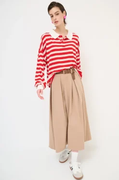 Outlet KIKISIX GONNA CON MAXI PINCE CON CINTURA MOCHA