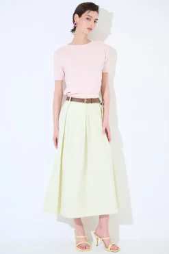 Best KIKISIX GONNA CON MAXI PINCE CON CINTURA GIALLO