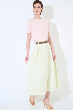 Best KIKISIX GONNA CON MAXI PINCE CON CINTURA GIALLO