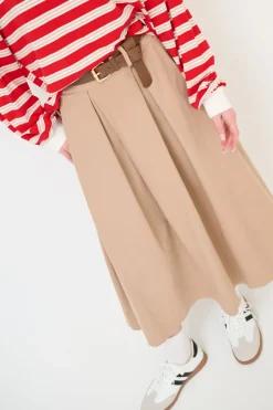 Outlet KIKISIX GONNA CON MAXI PINCE CON CINTURA MOCHA