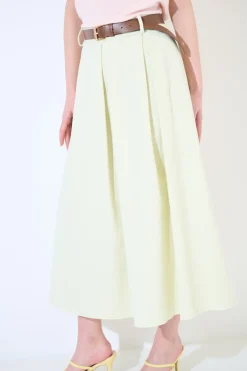 Best KIKISIX GONNA CON MAXI PINCE CON CINTURA GIALLO