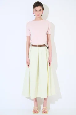 Best KIKISIX GONNA CON MAXI PINCE CON CINTURA GIALLO